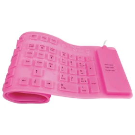 LogiLink Flexible Waterproof Keyboard pink, PS/2 &, PS/2 & USB, DE