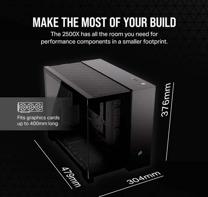 Corsair 2500X RGB, schwarz, Glasfenster