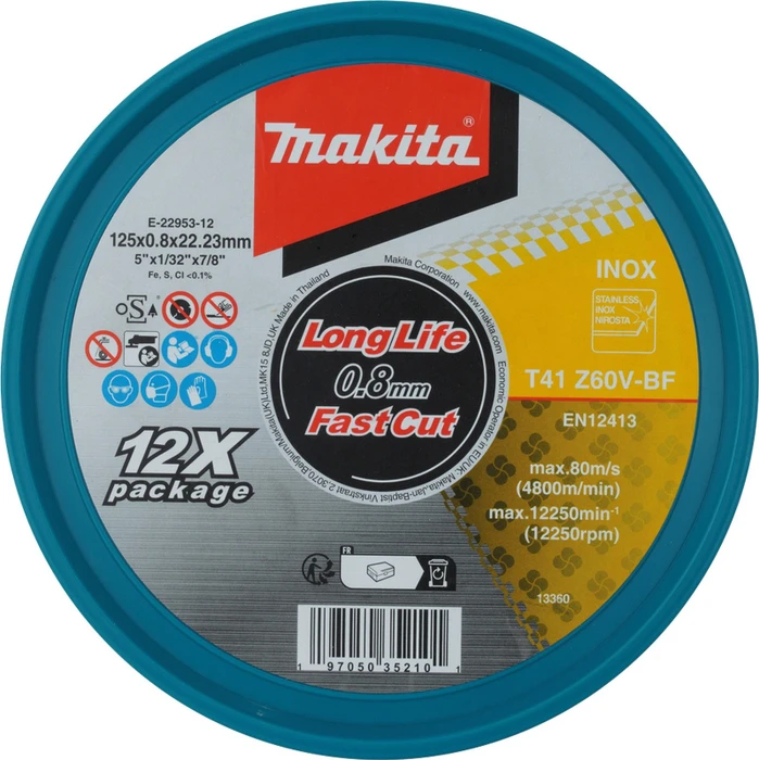 Makita INOX Trennscheibe, 125x0.8x22.23mm, 12 Stück