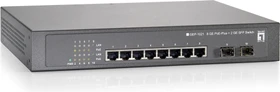 LevelOne GEP Desktop Gigabit Switch, 8x RJ-45, 2x SFP, 140W PoE+ (GEP-1021 / 570766)