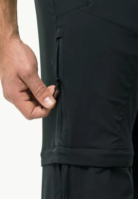 Jack Wolfskin Glastal Zip Away Zip-Off Hose lang schwarz (Herren)