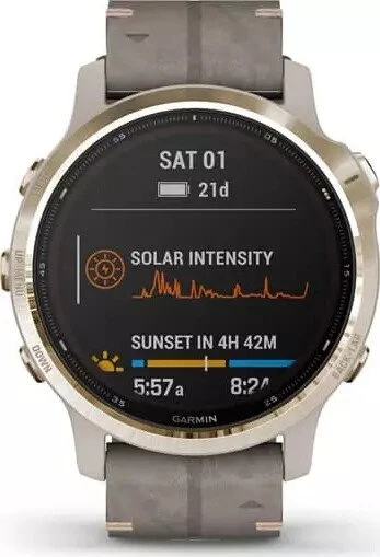 Garmin Fenix 6S Pro Solar light gold/shale grey