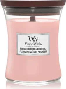 WoodWick Pressed Blooms & Patchouli Duftkerze, 275g
