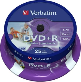 Verbatim DVD+R 4.7GB, 16x, 25er Spindel, printable