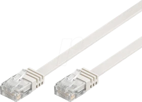 goobay Flach-Patchkabel, Cat6a, U/UTP, RJ-45/RJ-45, 10m, weiß