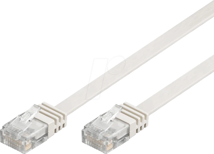 goobay Flach-Patchkabel, Cat6a, U/UTP, RJ-45/RJ-45, 10m, weiß