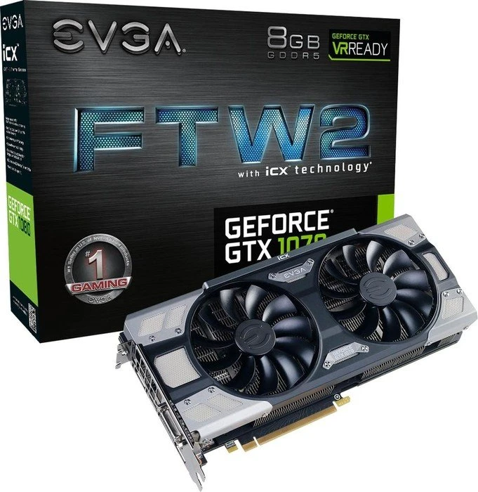 EVGA GeForce GTX 1070 FTW2 Gaming iCX, 8GB GDDR5, DVI, HDMI, 3x DP