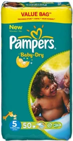 Pampers Baby-Dry Gr.5 Einwegwindel, 11-25kg, 50 Stück