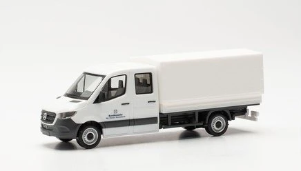 Herpa Mercedes-Benz Sprinter '18 Doppelkabine mit Plane Bundeswehr Fuhrpark Service