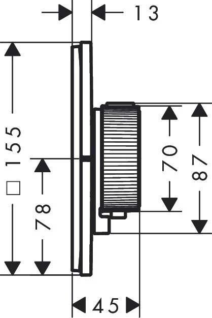 Hansgrohe Axor ShowerSelect ID softsquare Thermostat polished gold optic