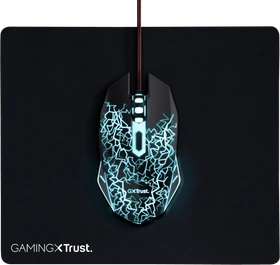 Trust Gaming GXT Gaming Mouse und Mousepad schwarz, USB (24752)