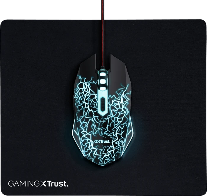 Trust Gaming GXT Gaming Mouse und Mousepad schwarz, USB