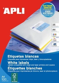 APLI Etiketten, 105x74mm, weiß, 100 Blatt (800 Etiketten)