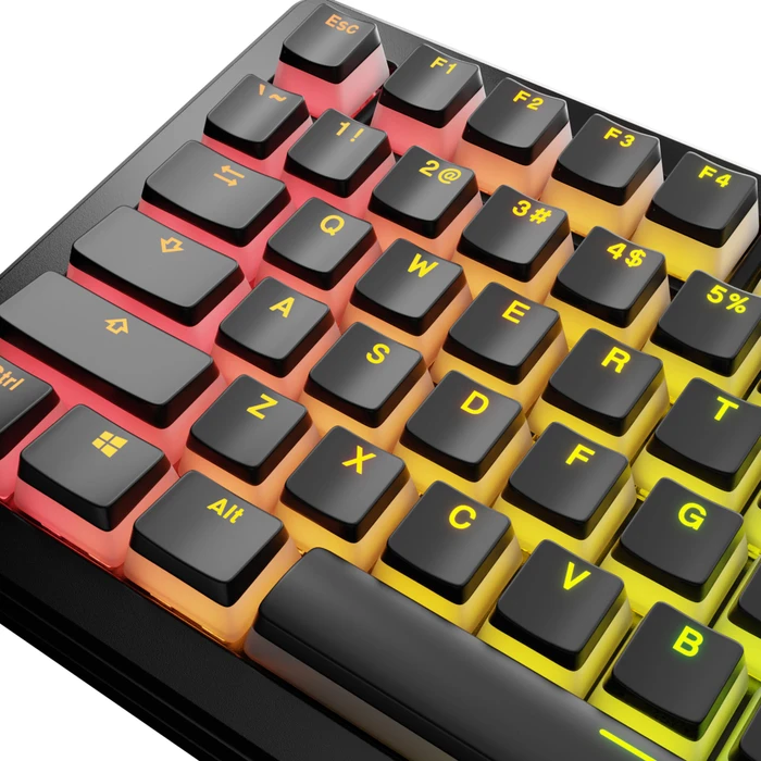 Glorious Aura V3 Keycaps, Kunststoff (PBT) Double-Shot, schwarz/transparent, 130 Tasten, ANSI-US