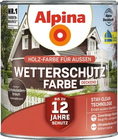 Alpina Farben Wetterschutzfarbe deckend außen schokobraun, 2.5l