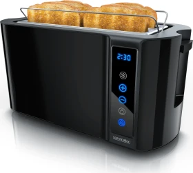 Arendo 307005 Frukost Touch Doppel-Langschlitz-Toaster glanz-schwarz