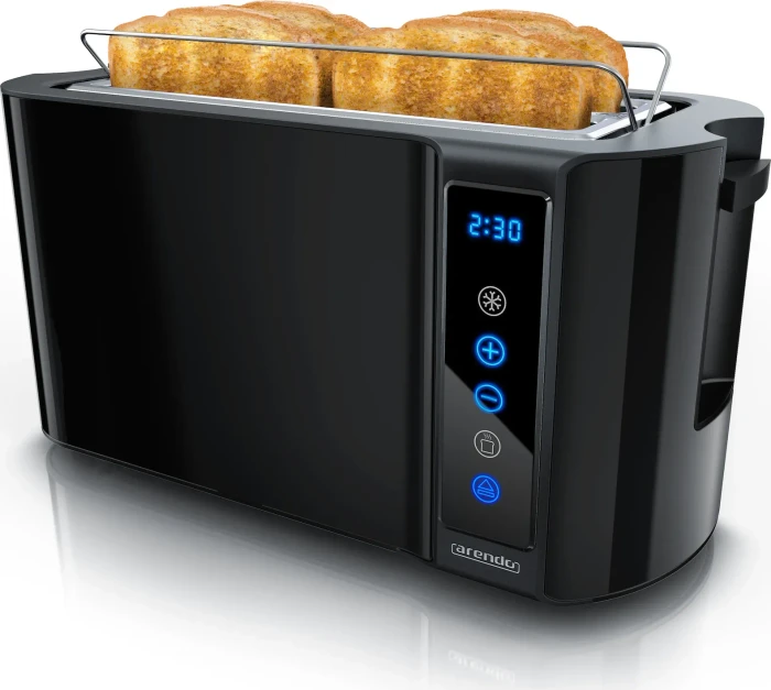 Arendo 307005 Frukost Touch Doppel-Langschlitz-Toaster glanz-schwarz