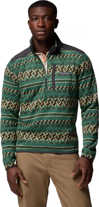Columbia Sweater Weather III Half Zip Fleece Print Pullover rain forest/knitknot (Herren)