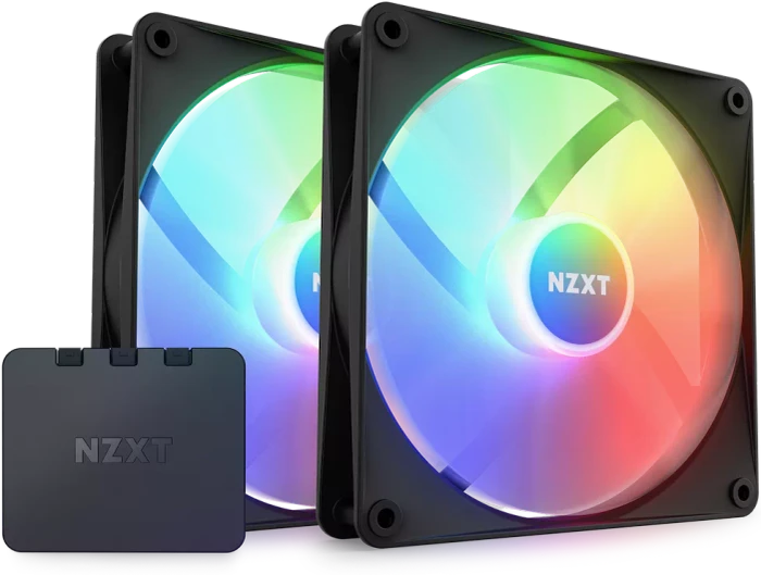 NZXT F Series F140 RGB Core Twin Pack, Matte Black, schwarz, LED-Steuerung, 140mm, 2er-Pack