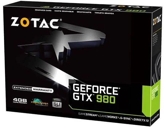 Zotac GeForce GTX 980, 4GB GDDR5, DVI, HDMI, 3x DP