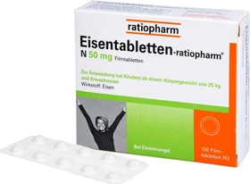 Eisentabletten-ratiopharm N 50mg Filmtabletten, 100 Stück
