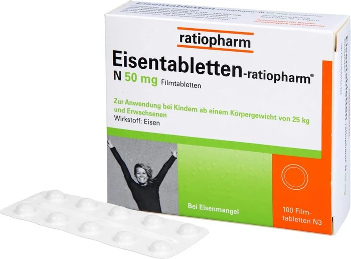 Eisentabletten-ratiopharm N 50mg Filmtabletten, 100 Stück