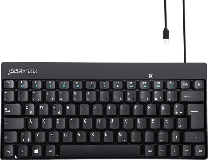 Perixx Periboard-422 Mini-C Keyboard, schwarz, USB, DE