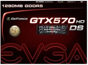 EVGA GeForce GTX 570 DS HD, 1.25GB GDDR5, 2x DVI, HDMI, DP
