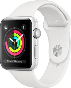 Apple Watch Series 3 (GPS) Aluminium 42mm silber mit Sportarmband weiß