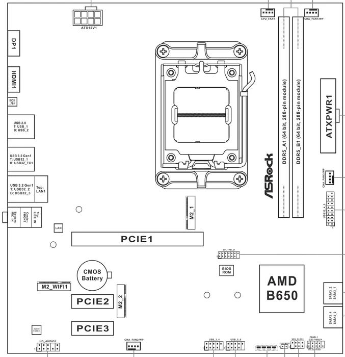 ASRock B650M-H/M.2+ (AMD AM5)