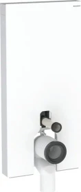 Geberit Monolith Plus Sanitärmodul für Stand-WC, 101cm, Glas weiß/Aluminium