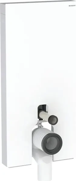 Geberit Monolith Plus Sanitärmodul für Stand-WC, 101cm, Glas weiß/Aluminium