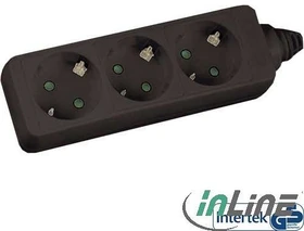 InLine Steckdosenleiste, 3-fach, mit Kindersicherung, 5m, schwarz