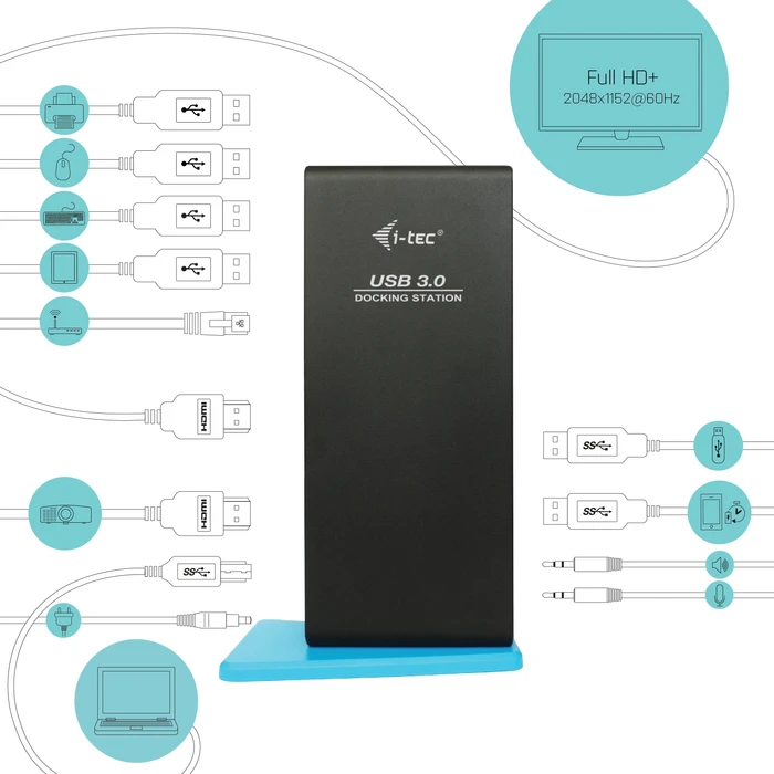 i-tec USB Dual HDMI Docking Station, USB-B 3.0 [Buchse]