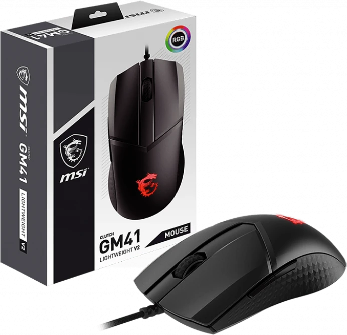 MSI Clutch GM41 Lightweight V2 Gaming Mouse schwarz, USB