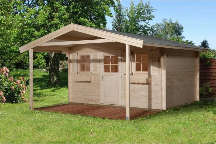 Weka Blumberg 135 380x580cm Gerätehaus natur