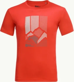 Jack Wolfskin Peak Graphic Funktionsshirt kurzarm strong red (Herren)