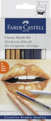 Faber-Castell Klassik Zeichenset Monochrome, 6 Stück