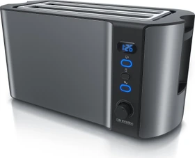 Arendo 304281 Frukost Doppel-Langschlitz-Toaster grau