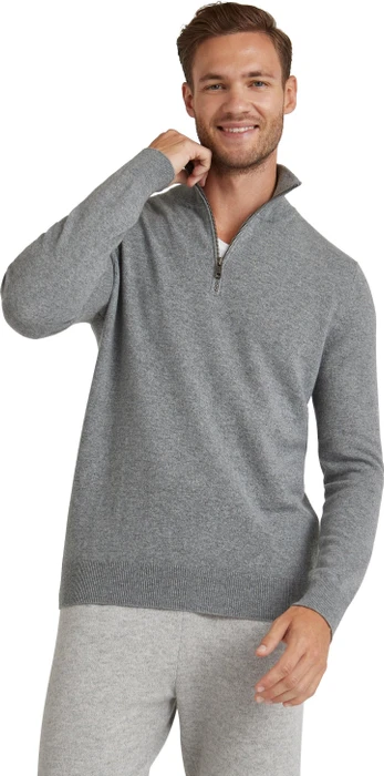 Falke Luxury Troyer Pullover light greymel. (Herren)