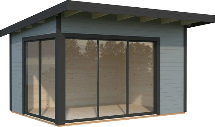 Palmako Andrea 11.2m² Slide Gartenhaus hellgrau/anthrazit