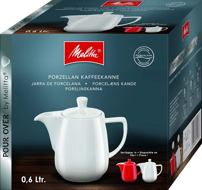 Melitta Pour Over Porzellan Kaffeekanne 600ml rot