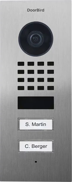 DoorBird D1102V IP Video-Türsprechanlage mit 2 Ruftasten, Edelstahl V4A, gebürstet, Unterputz