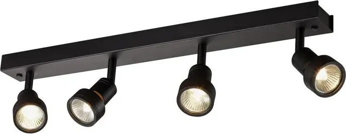 SLV Puri GU10 Wand-/Deckenleuchte 4-flammig schwarz