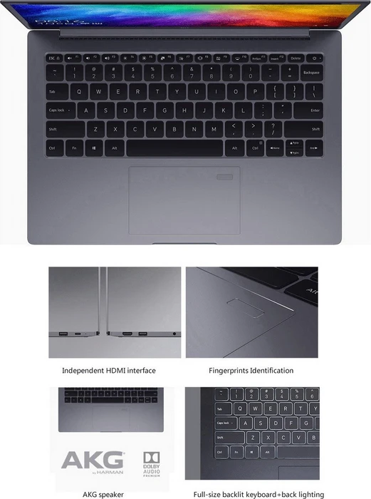 Xiaomi Mi Notebook Air 13.3" dunkelgrau, Core i5-8250U, 8GB RAM, 256GB SSD, GeForce MX150, US