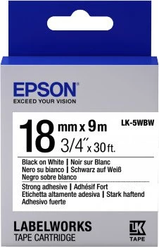 Epson LK-5WBW Beschriftungsband, 18mm, schwarz/weiß