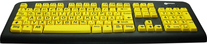 Geemarc Großschrifttastatur V3 gelb, USB, DE