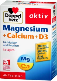 Doppelherz Magnesium + Calcium + D3 Tabletten, 40 Stück
