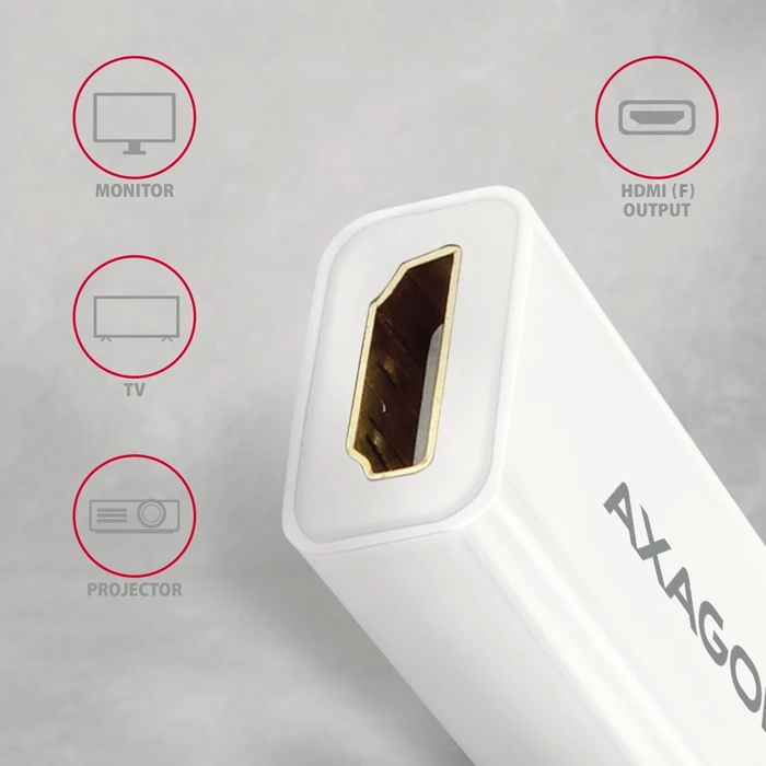 Axagon Mini DisplayPort 1.2/HDMI 1.4b Adapterkabel weiß, 0.15m