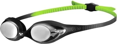 Arena Spider Mirror Schwimmbrille schwarz/silber/grün (Junior)
